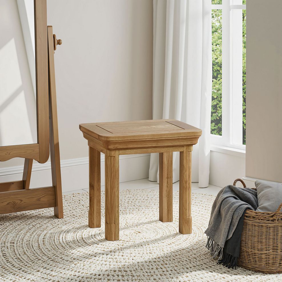 Canterbury Natural Solid Oak Dressing Stool 6