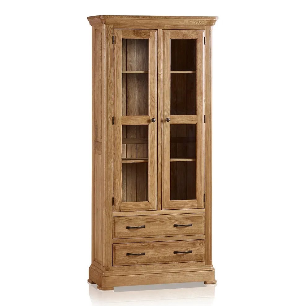 Canterbury Natural Solid Oak Glazed Display Cabinet 1