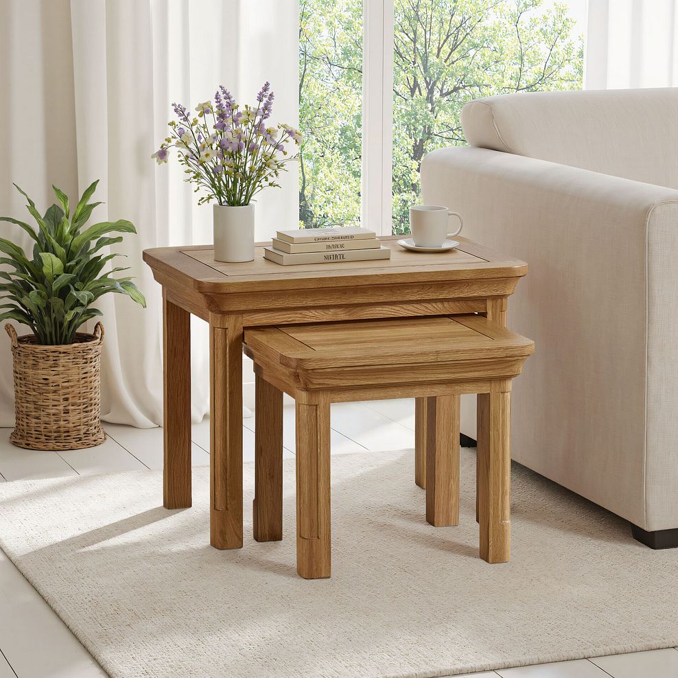 Canterbury Natural Solid Oak Nest of Tables 1