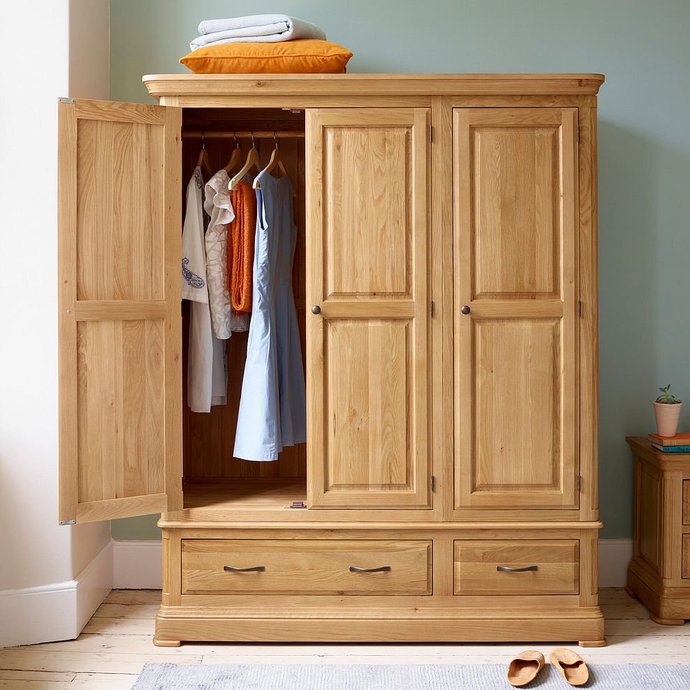 Canterbury Natural Solid Oak Triple Wardrobe 1