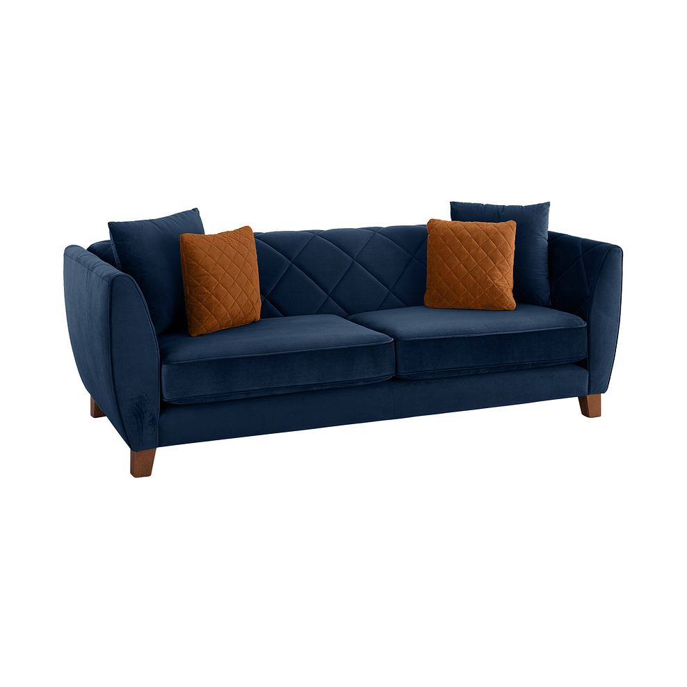 Caravelle 4 Seater Sofa in Blue Fabric Thumbnail 1