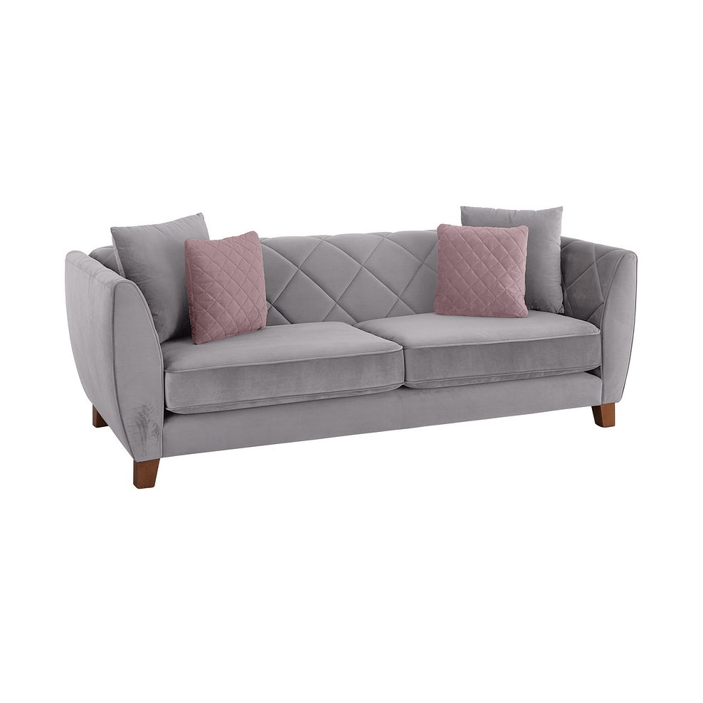 Caravelle 4 Seater Sofa in Silver Fabric Thumbnail 1