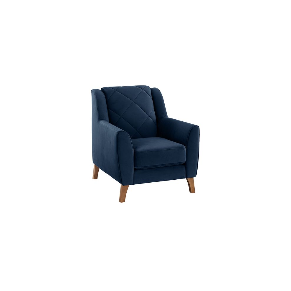Caravelle Accent Chair in Blue Fabric 1