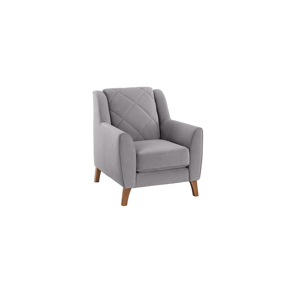 Caravelle Accent Chair in Silver Fabric 1
