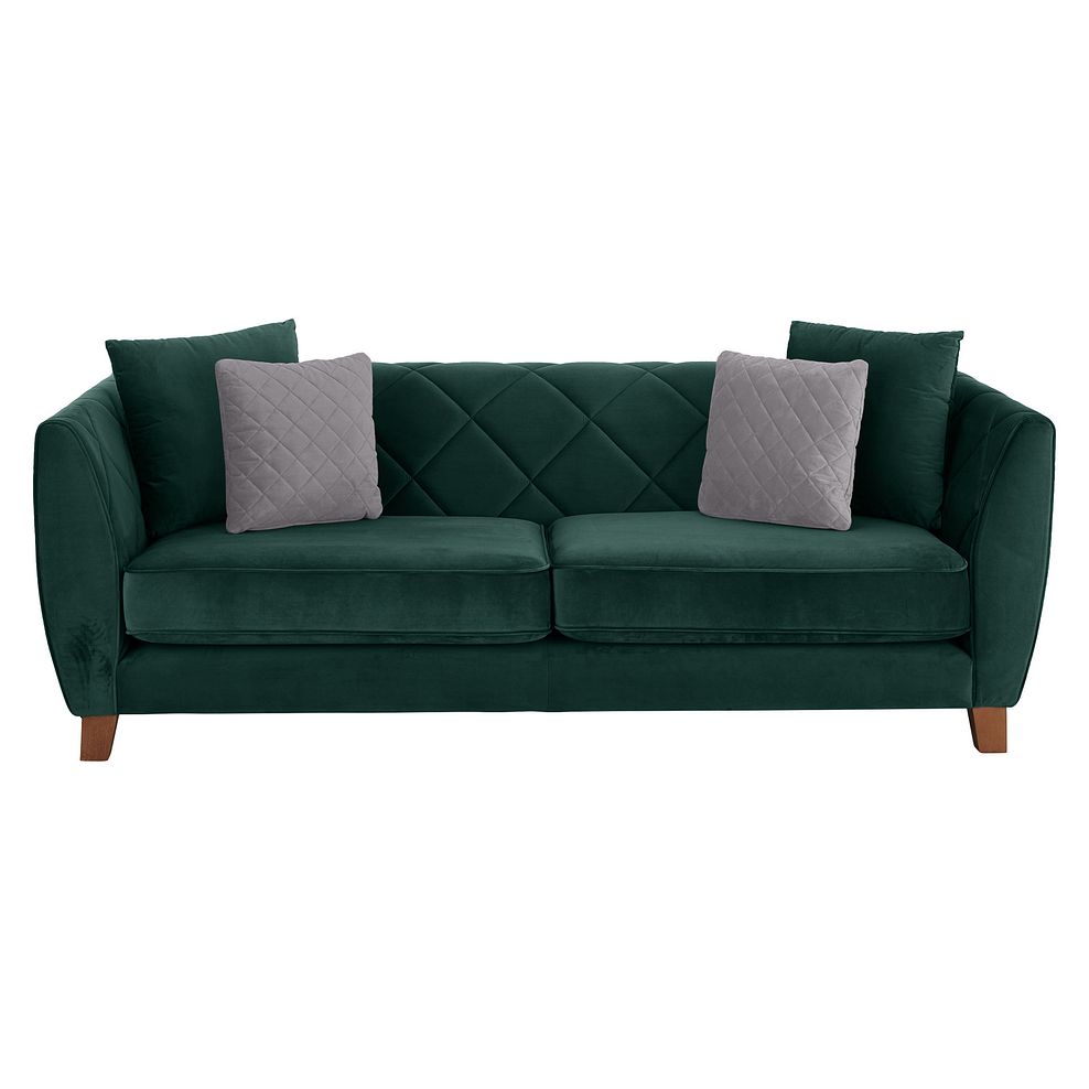 Caravelle 4 Seater Sofa in Dark Green Fabric 2