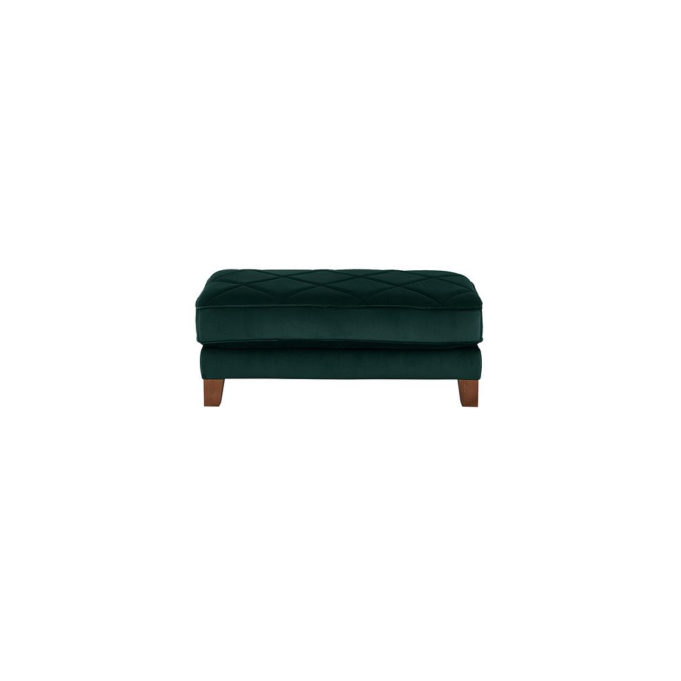 Caravelle Footstool in Dark Green Fabric 2