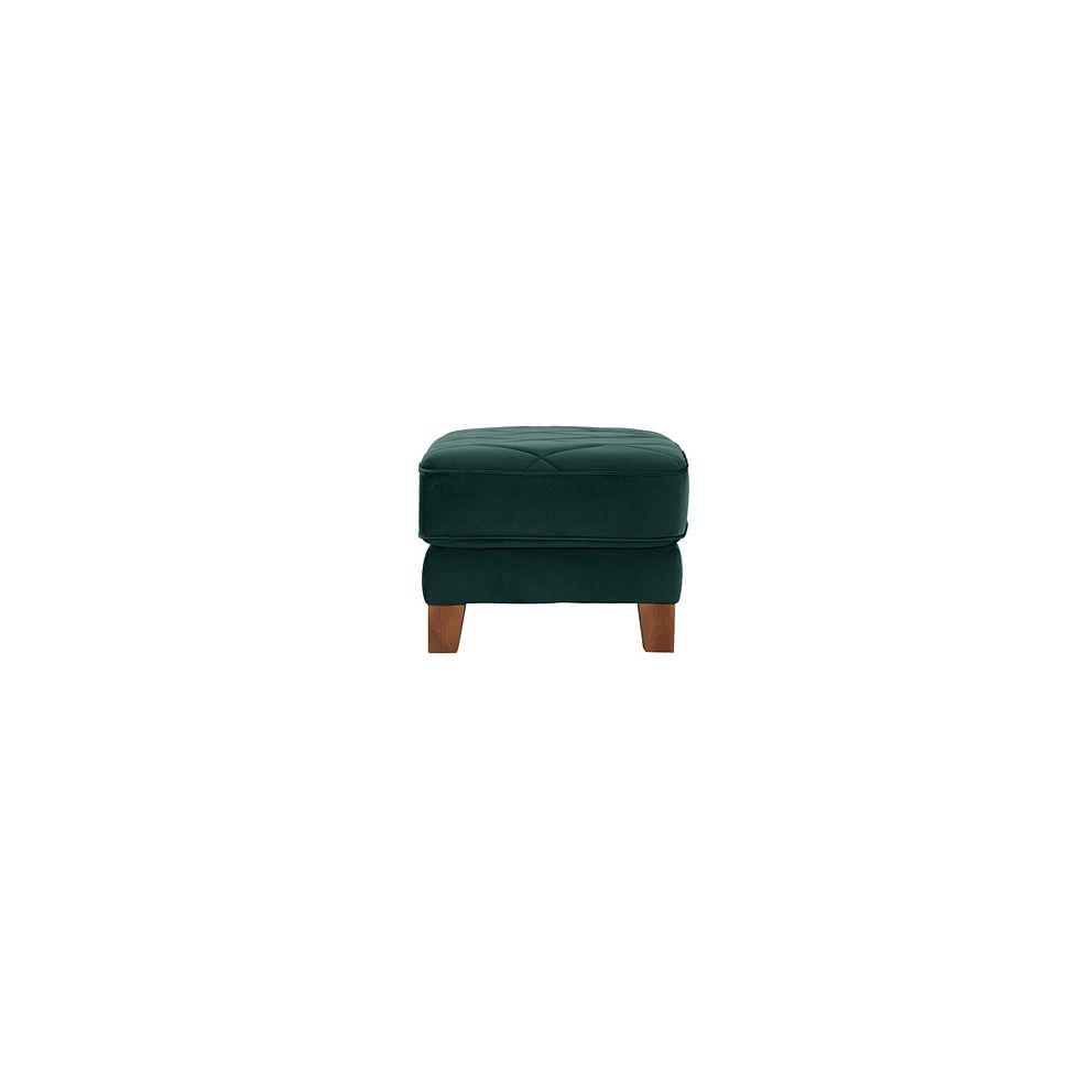 Caravelle Footstool in Dark Green Fabric 3