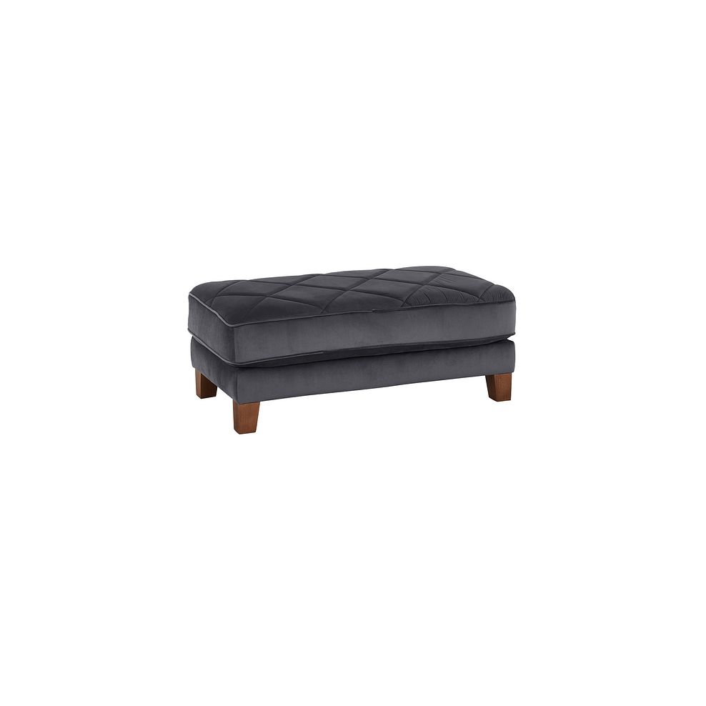 Caravelle Footstool in Anthracite Fabric 2