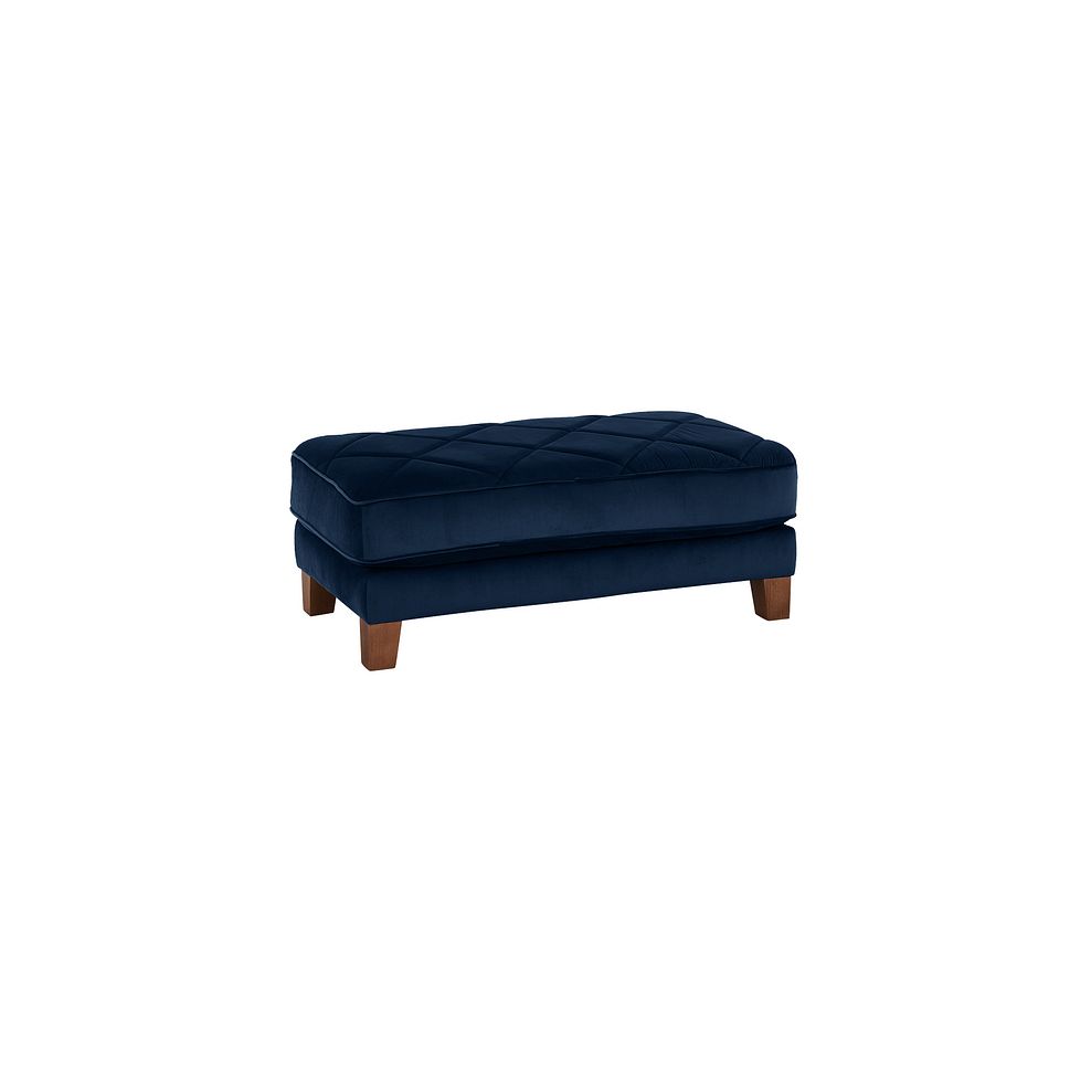 Caravelle Footstool in Blue Fabric Thumbnail 1