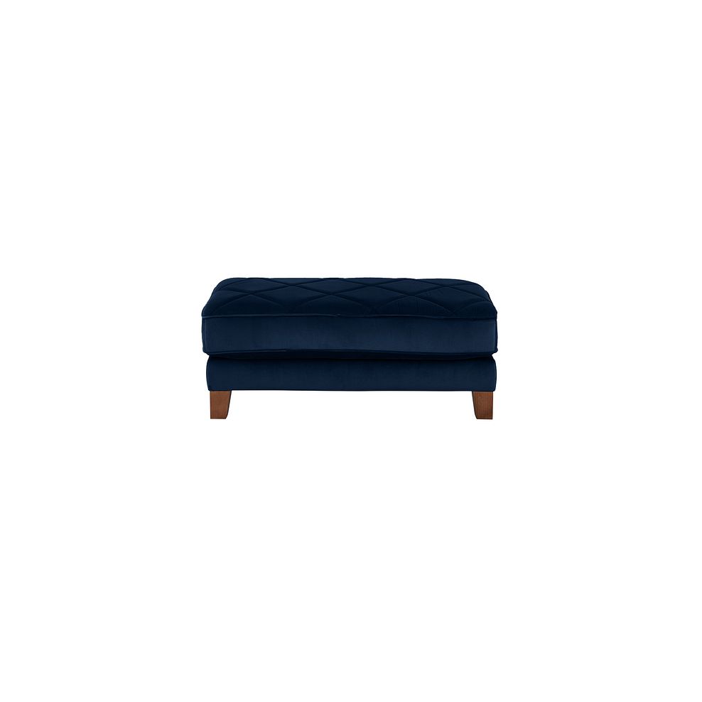 Caravelle Footstool in Blue Fabric 2