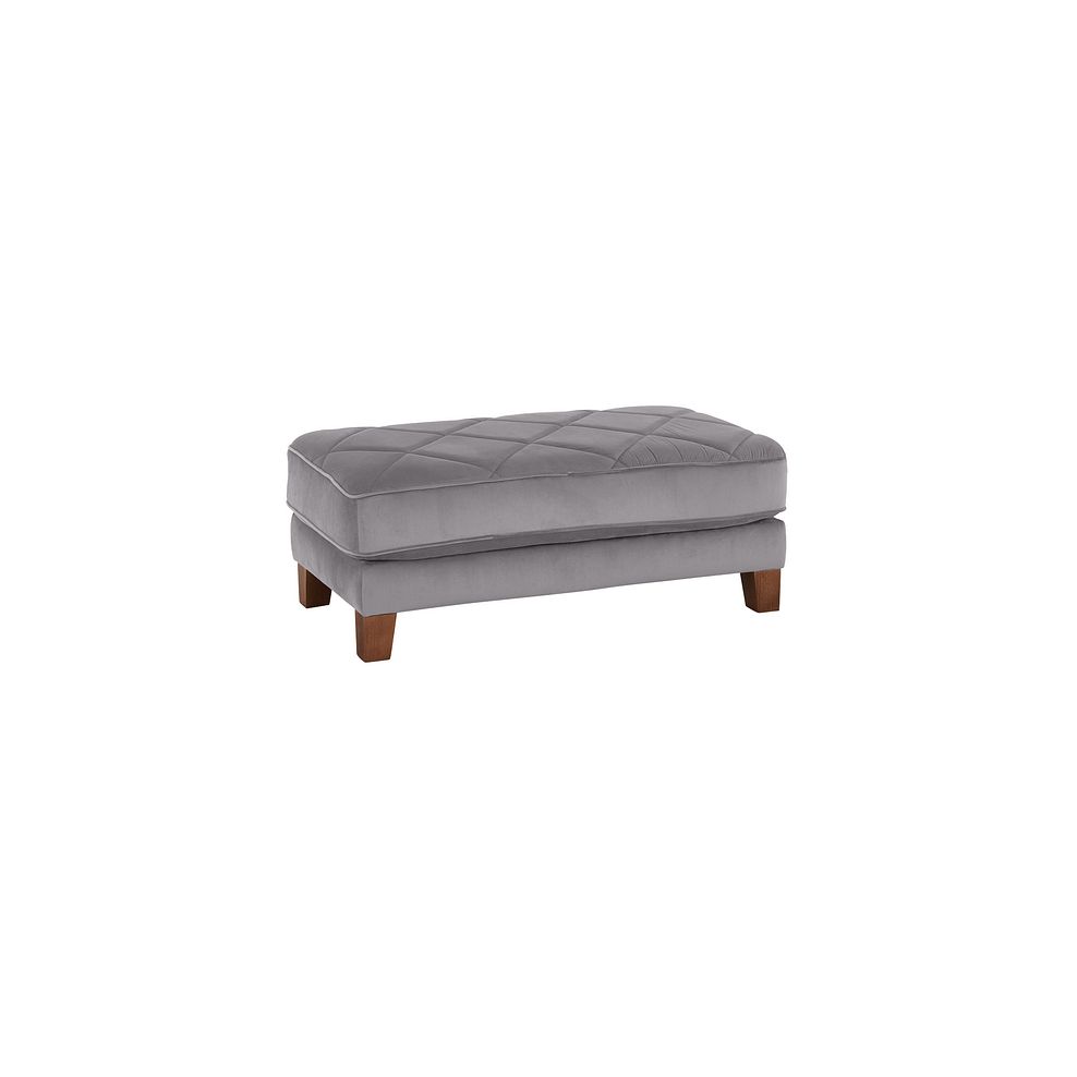 Caravelle Footstool in Silver Fabric