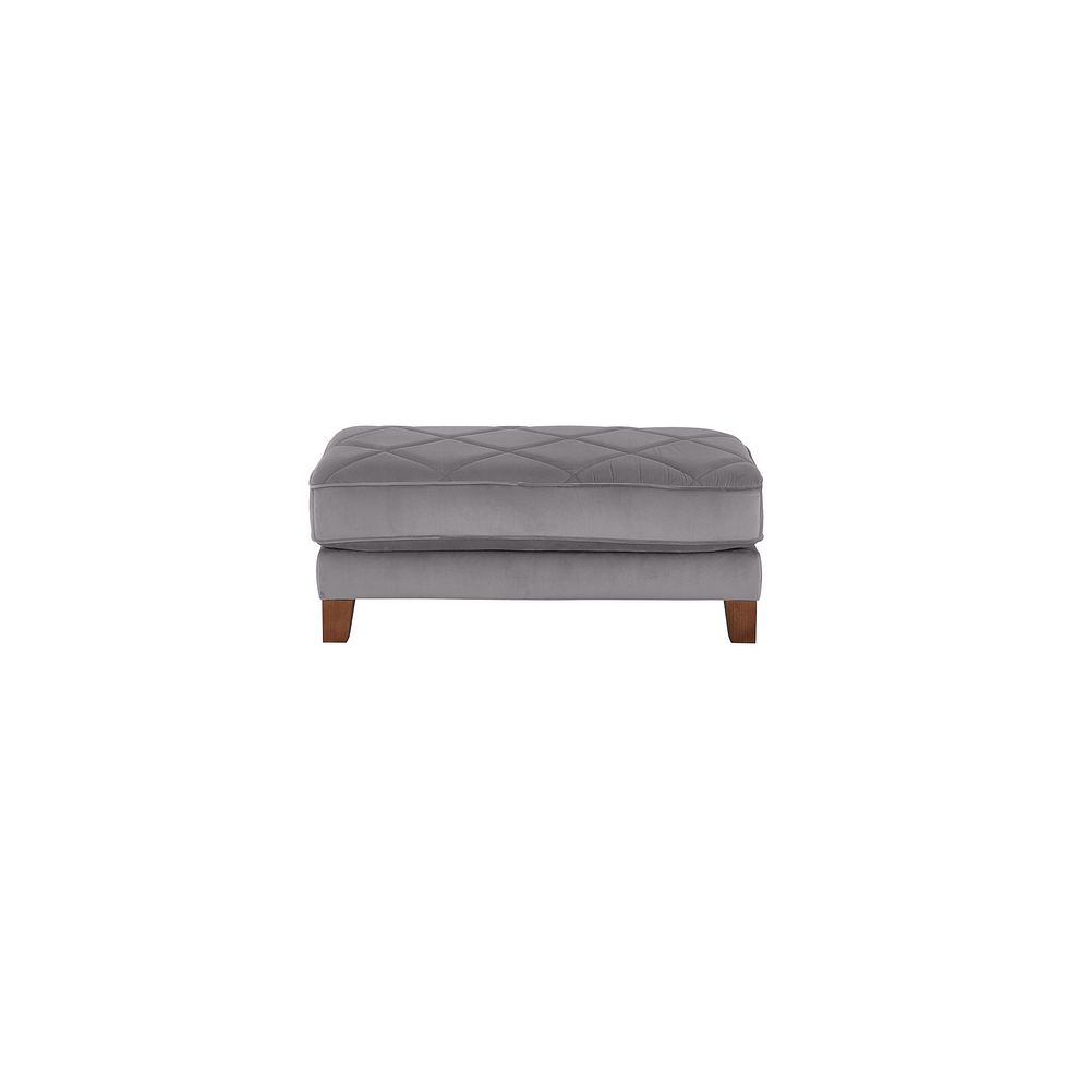 Caravelle Footstool in Silver Fabric Thumbnail 2