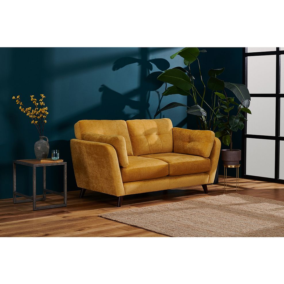 Carlton 2 Seater Sofa in Gold Fabric Thumbnail 1