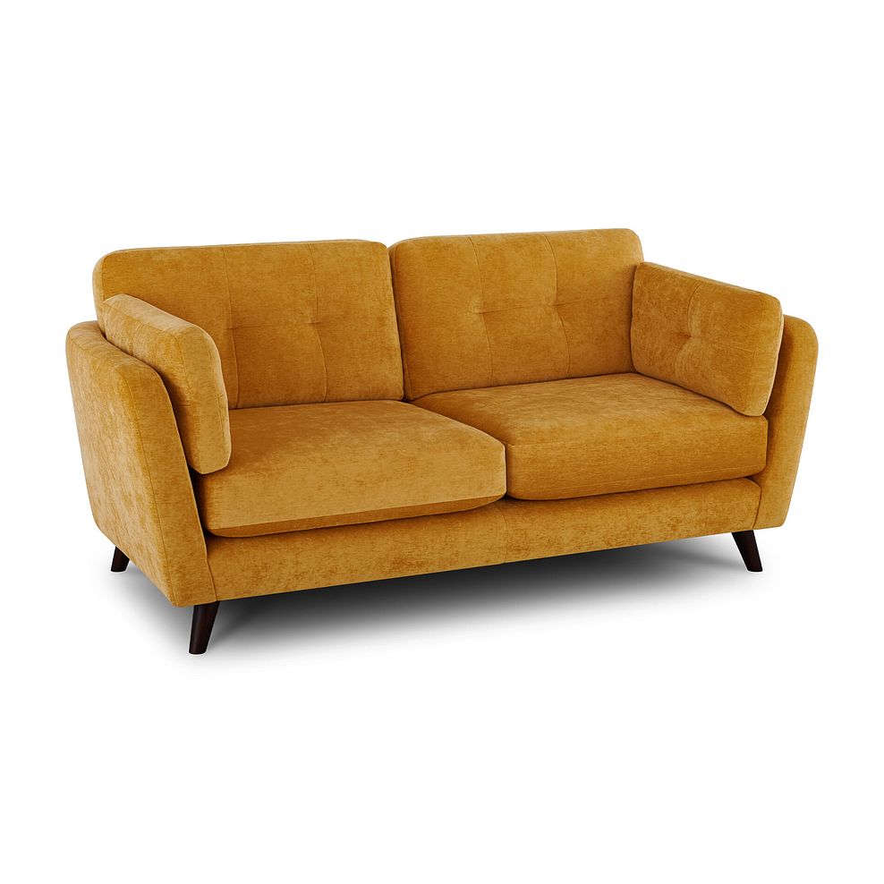 Carlton 3 Seater Sofa in Gold Fabric Thumbnail 3