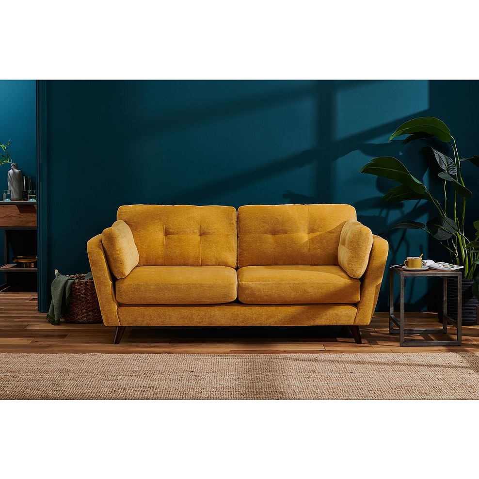 Carlton 3 Seater Sofa in Gold Fabric 2