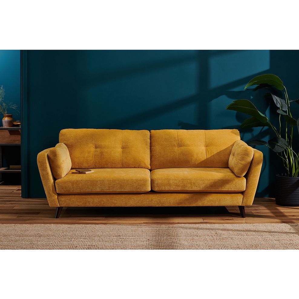 Carlton 4 Seater Sofa in Gold Fabric 2