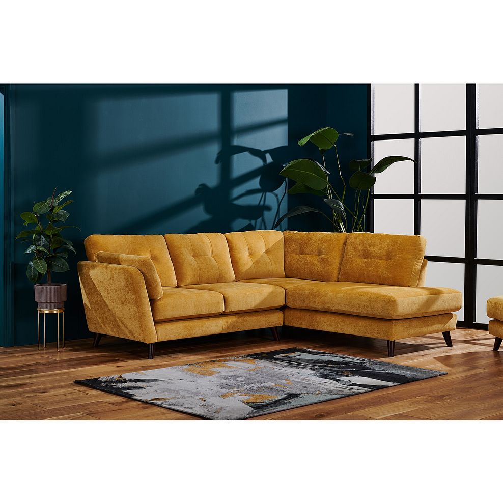 Carlton Gold LeftHand Corner Sofa Oak Furnitureland
