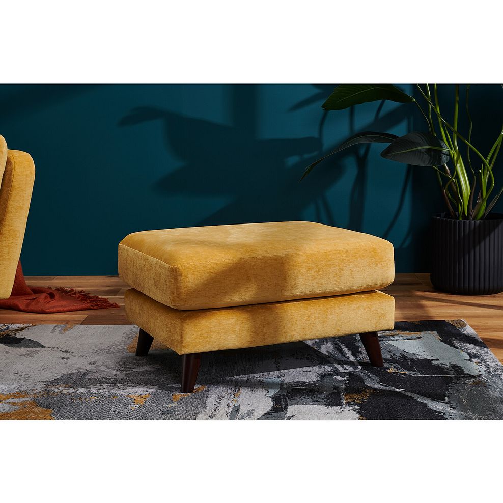 Carlton Footstool in Gold Fabric 1
