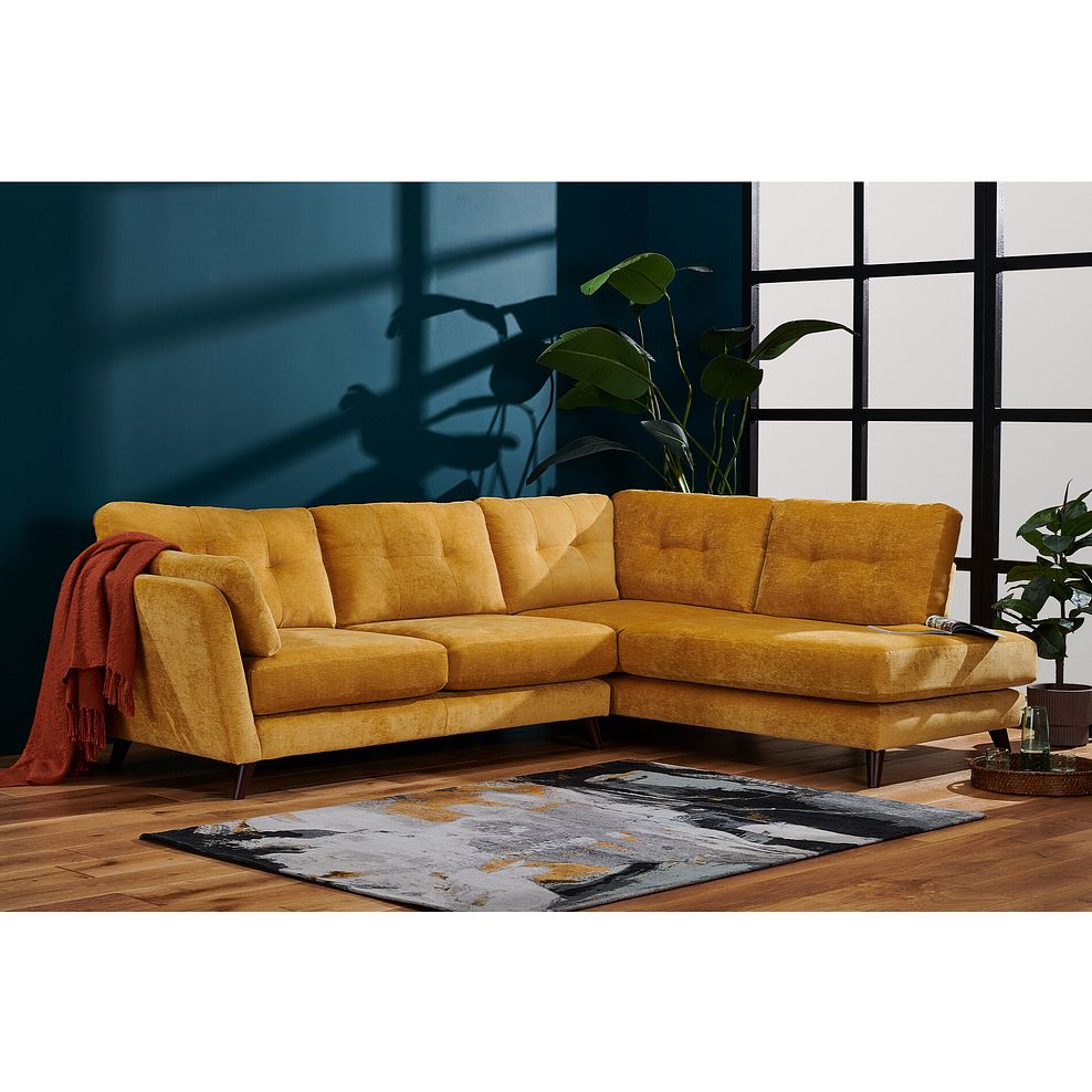 Carlton Large Left Hand Corner Sofa in Gold Fabric 1