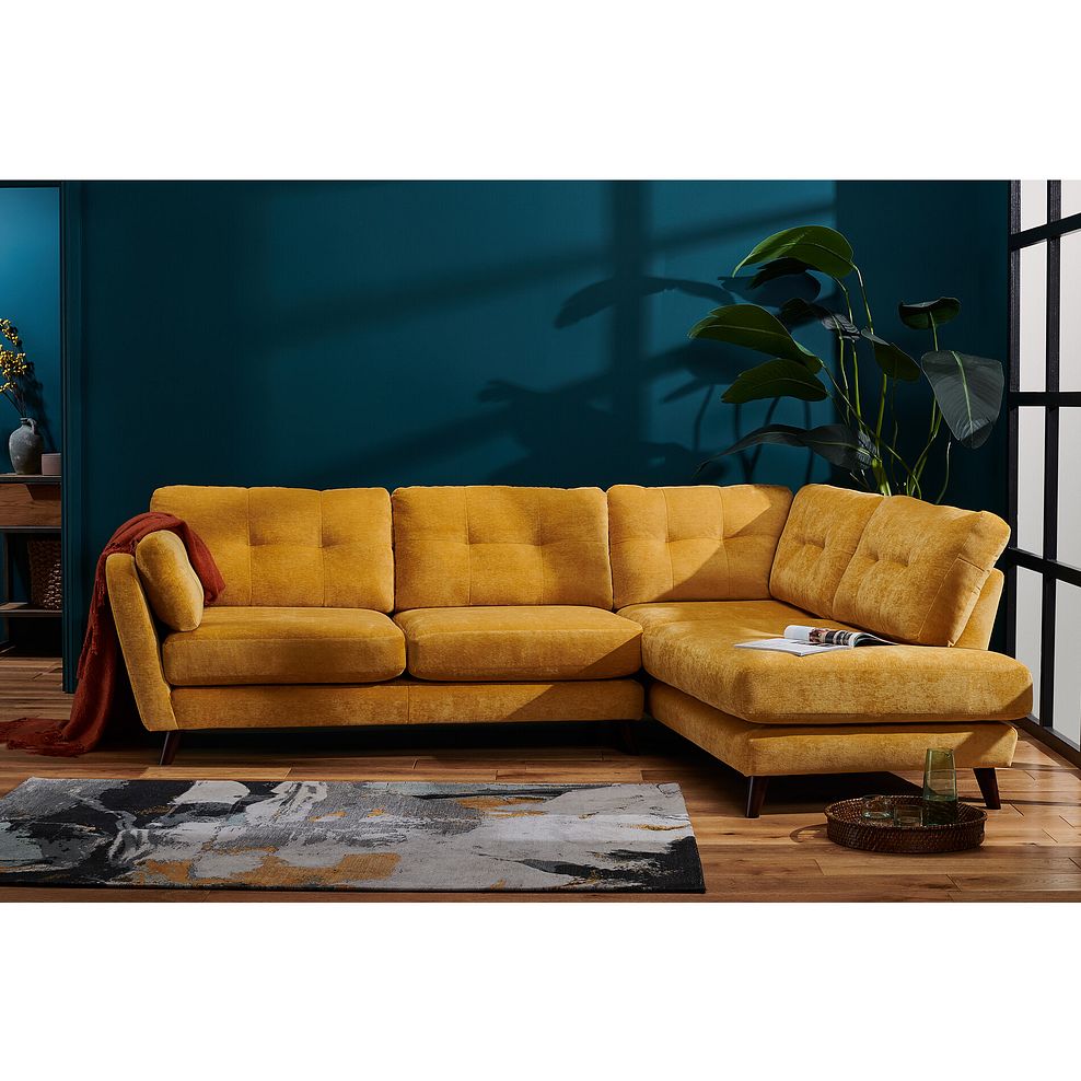 Carlton Large Left Hand Corner Sofa in Gold Fabric 2