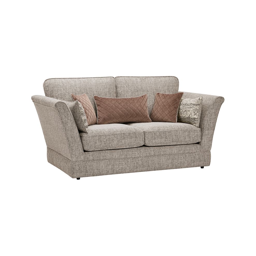 Carrington 2 Seater High Back Sofa in Breathless Fabric - Biscuit 1