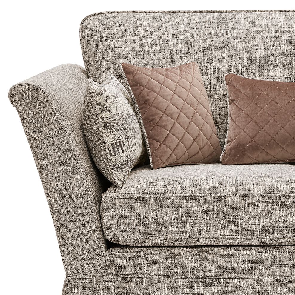 Carrington 2 Seater High Back Sofa in Breathless Fabric - Biscuit Thumbnail 5