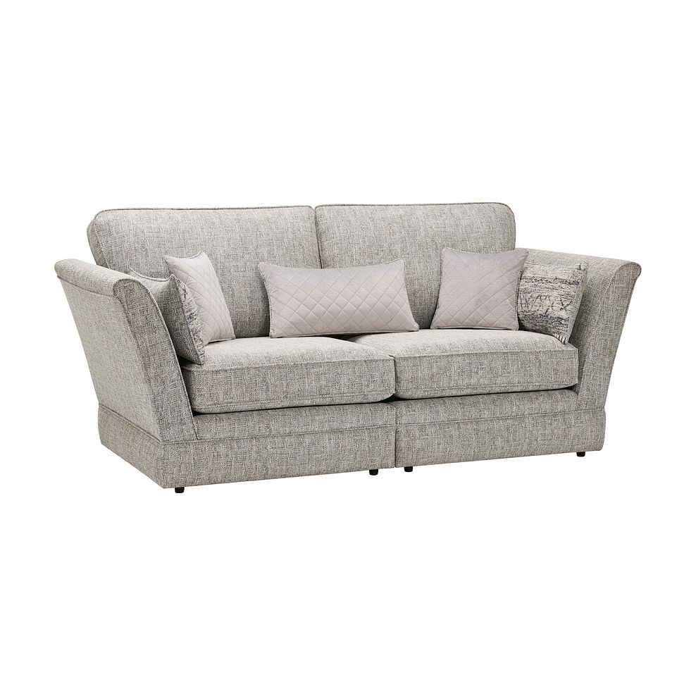 Carrington 3 Seater High Back Sofa in Breathless Fabric - Silver