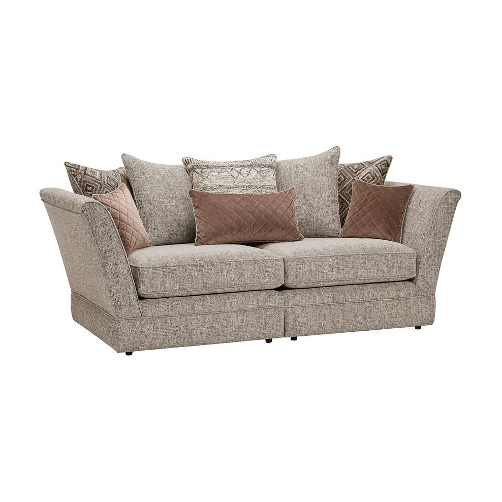 Carrington 3 Seater Pillow Back Sofa in Breathless Fabric - Biscuit