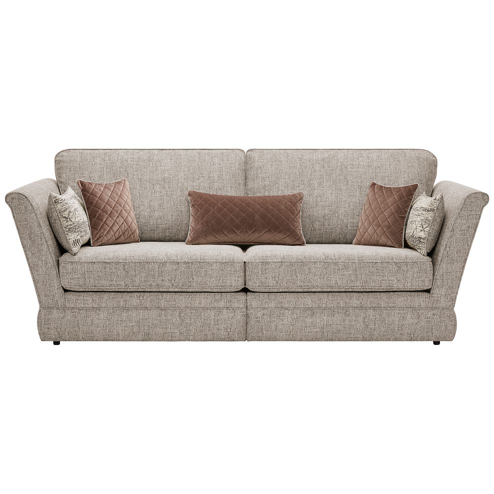 Carrington 4 Seater High Back Sofa in Breathless Fabric - Biscuit 2