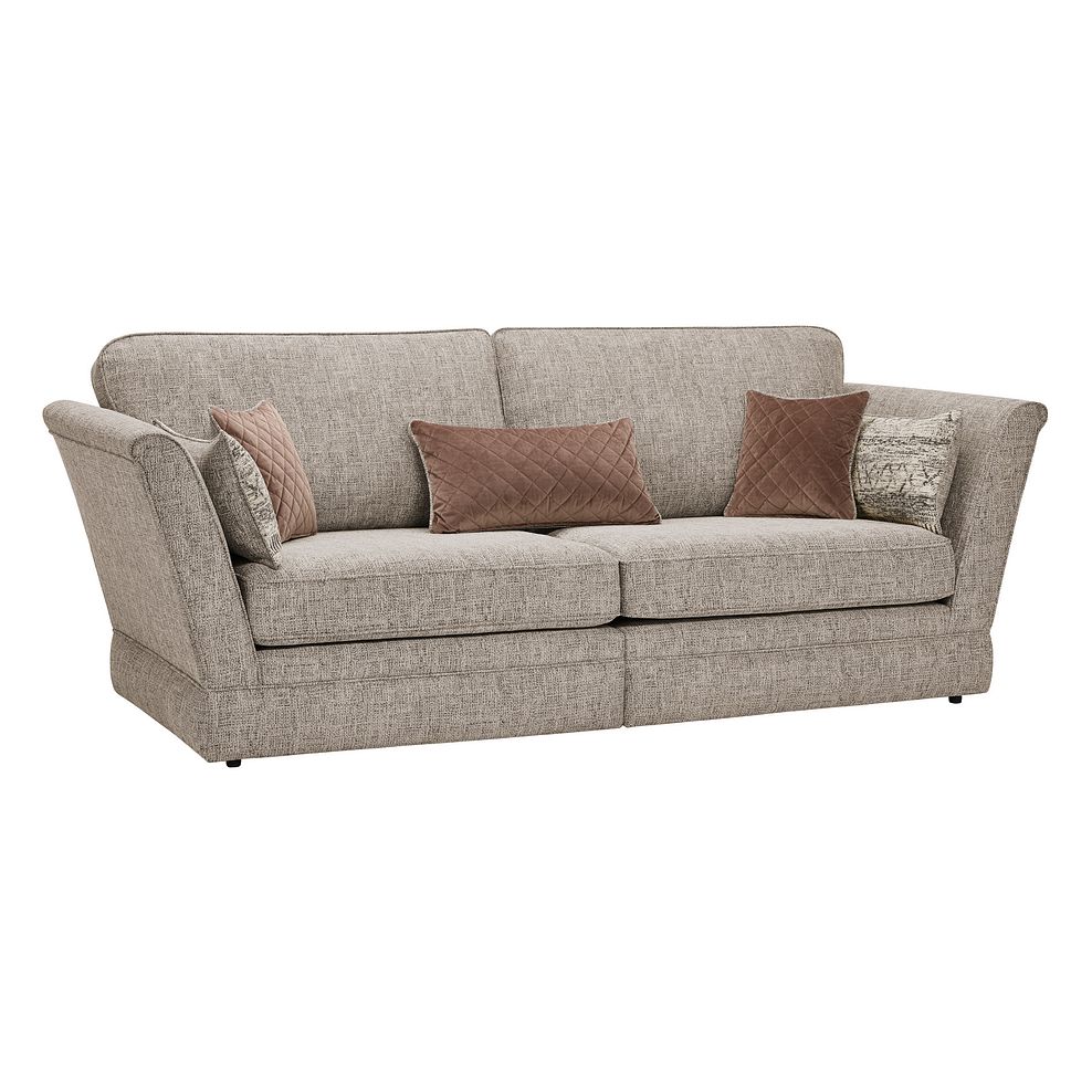 Carrington 4 Seater High Back Sofa in Breathless Fabric - Biscuit Thumbnail 1