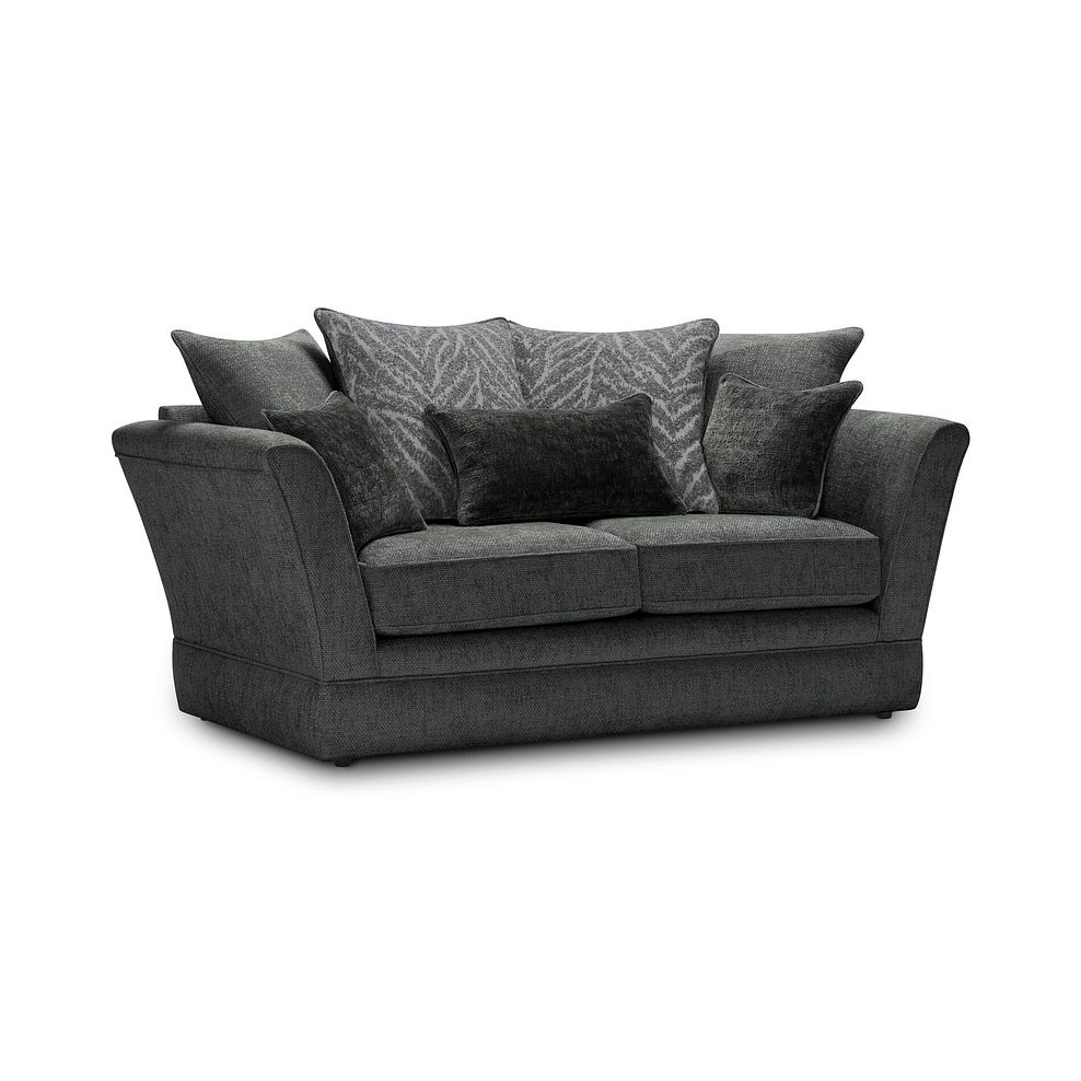 Carrington 2 Seater Pillow Back Sofa in Ava Collection Charcoal Fabric 1