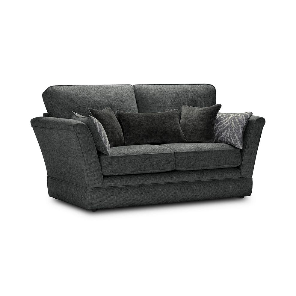 Carrington 2 Seater High Back Sofa in Ava Collection Charcoal Fabric 1