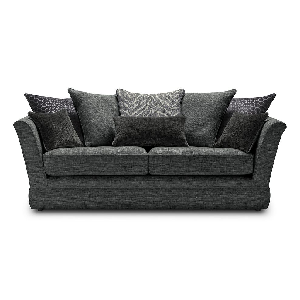 Carrington 3 Seater Pillow Back Sofa in Ava Collection Charcoal Fabric 2