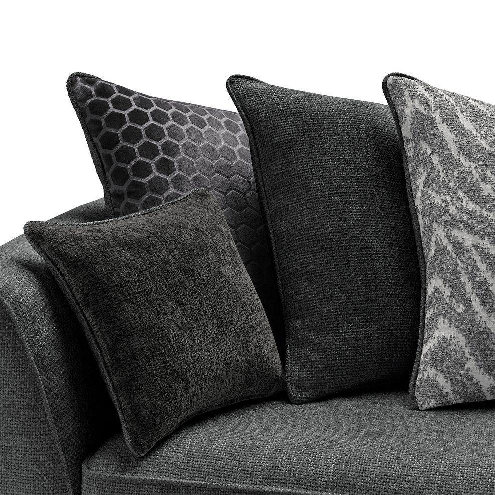 Carrington 3 Seater Pillow Back Sofa in Ava Collection Charcoal Fabric 7