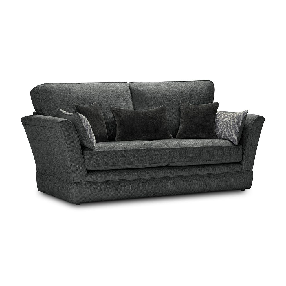 Carrington 3 Seater High Back Sofa in Ava Collection Charcoal Fabric 1
