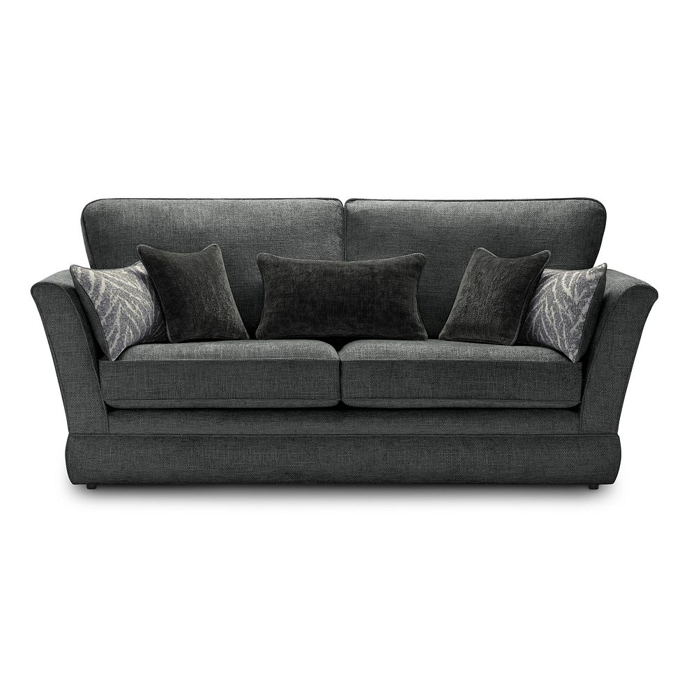 Carrington 3 Seater High Back Sofa in Ava Collection Charcoal Fabric 2