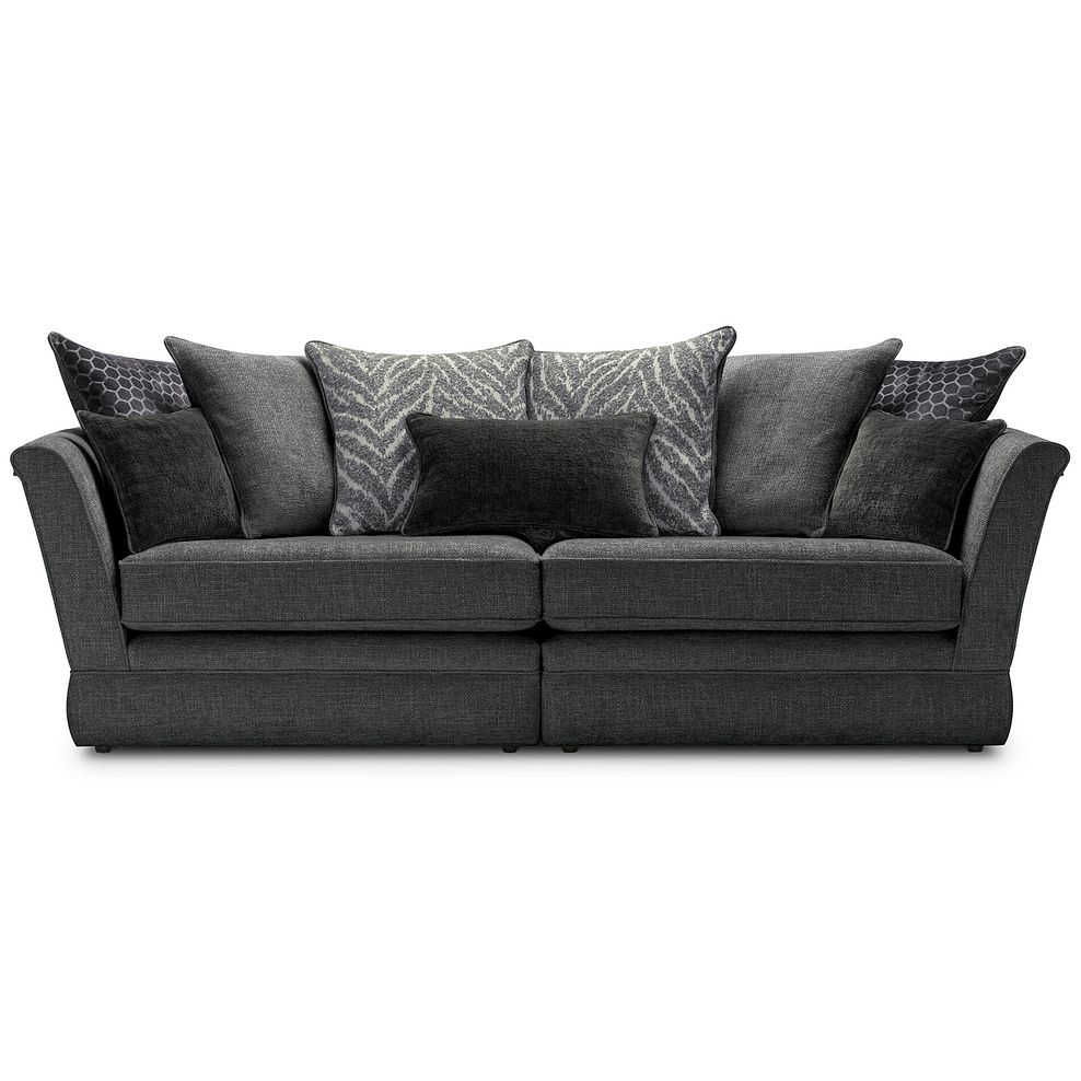 Carrington 4 Seater Pillow Back Sofa in Ava Collection Charcoal Fabric 2