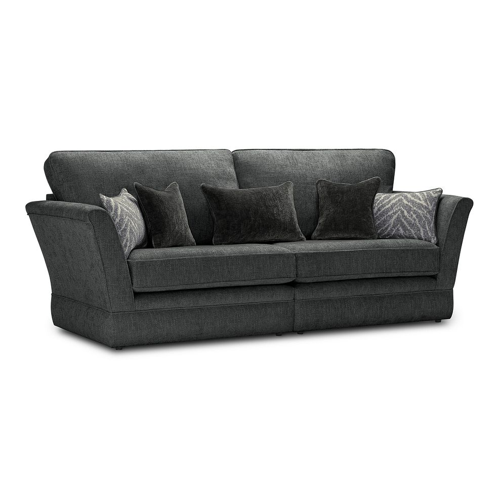 Carrington 4 Seater High Back Sofa in Ava Collection Charcoal Fabric 1
