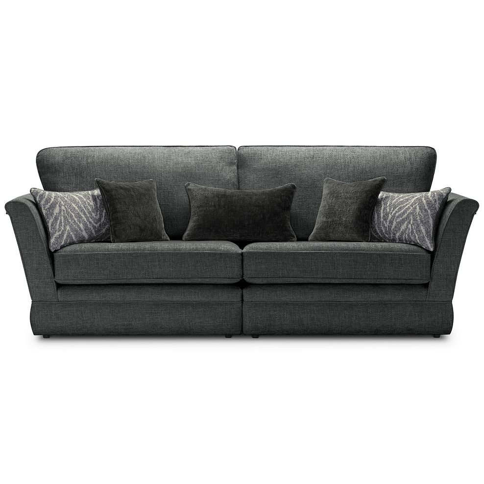Carrington 4 Seater High Back Sofa in Ava Collection Charcoal Fabric 2