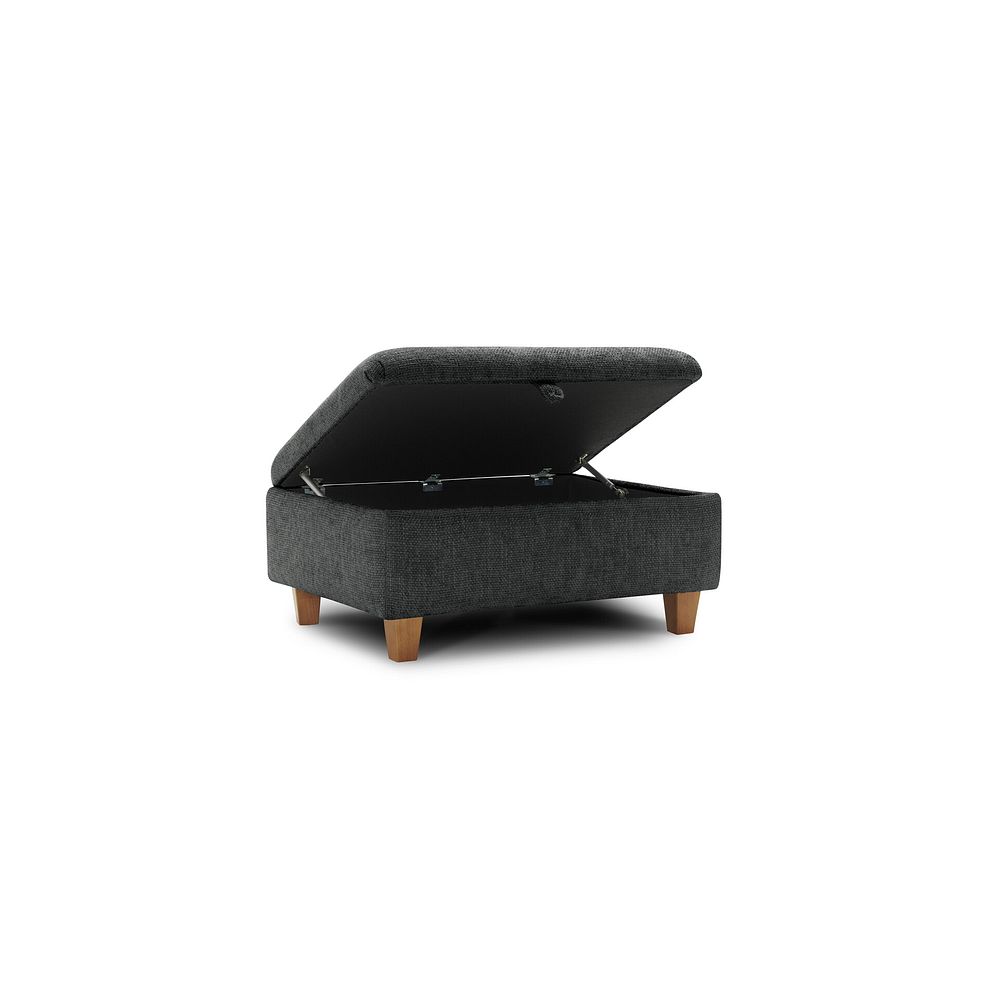 Carrington Storage Footstool in Ava Collection Charcoal Fabric Thumbnail 3
