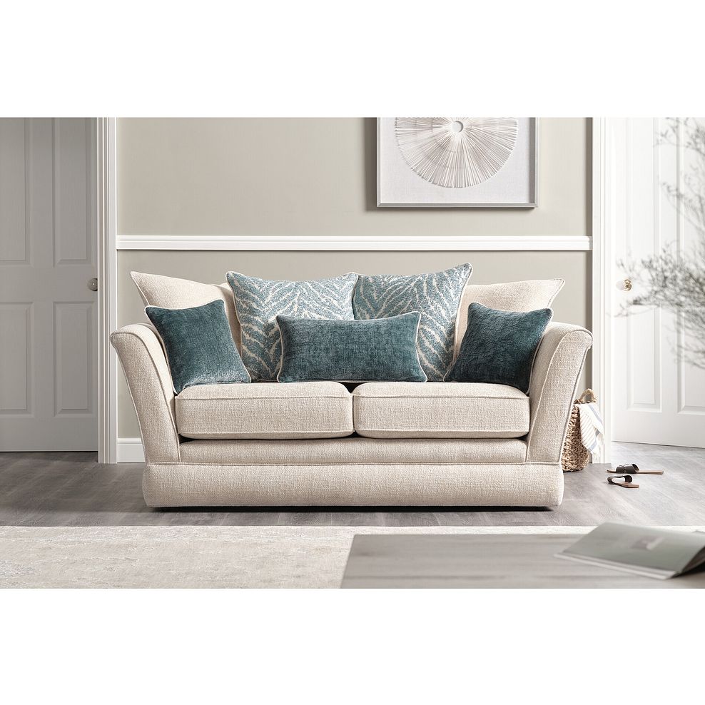 Carrington 2 Seater Pillow Back Sofa in Ava Collection Natural Fabric 2