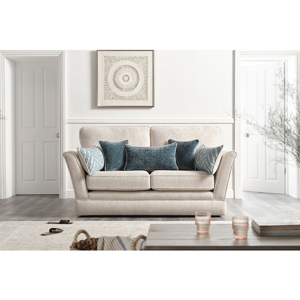 Carrington 2 Seater High Back Sofa in Ava Collection Natural Fabric 2