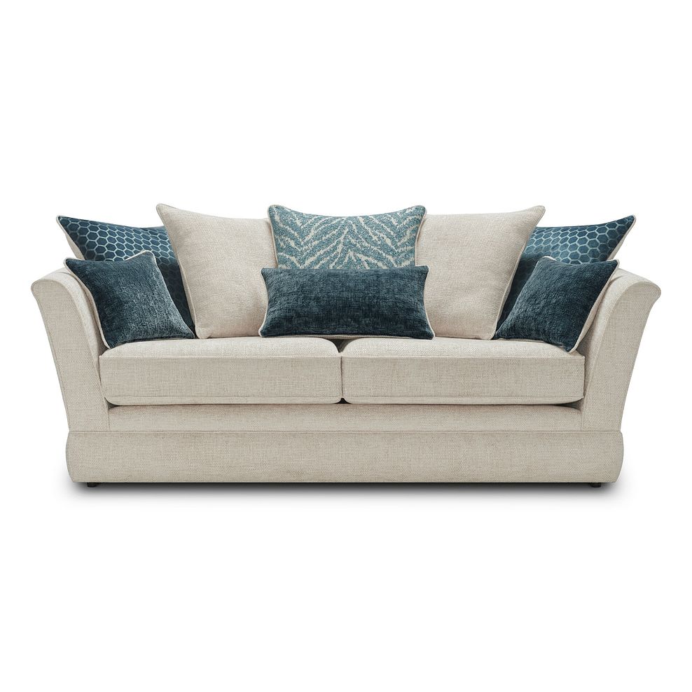 Carrington 3 Seater Pillow Back Sofa in Ava Collection Natural Fabric 4