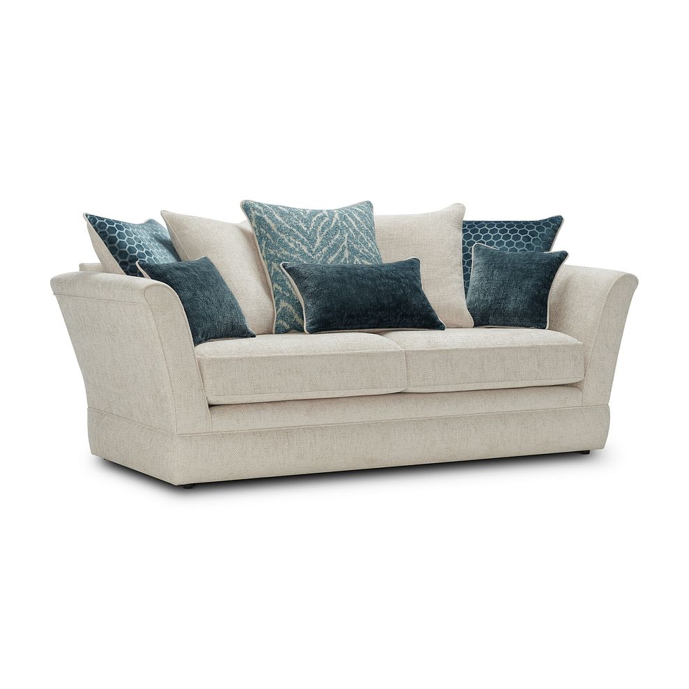 Carrington 3 Seater Pillow Back Sofa in Ava Collection Natural Fabric 3