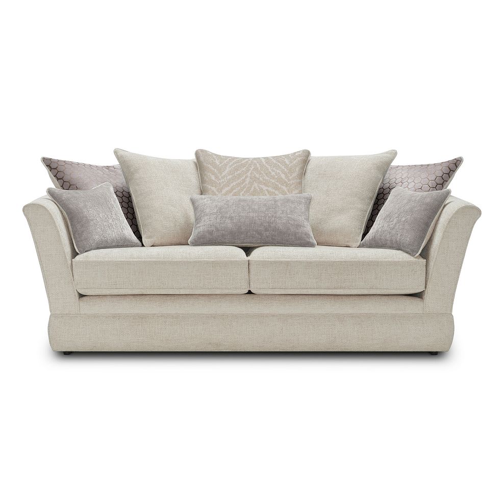 Carrington 3 Seater Pillow Back Sofa in Ava Collection Natural with Stone Scatters 2