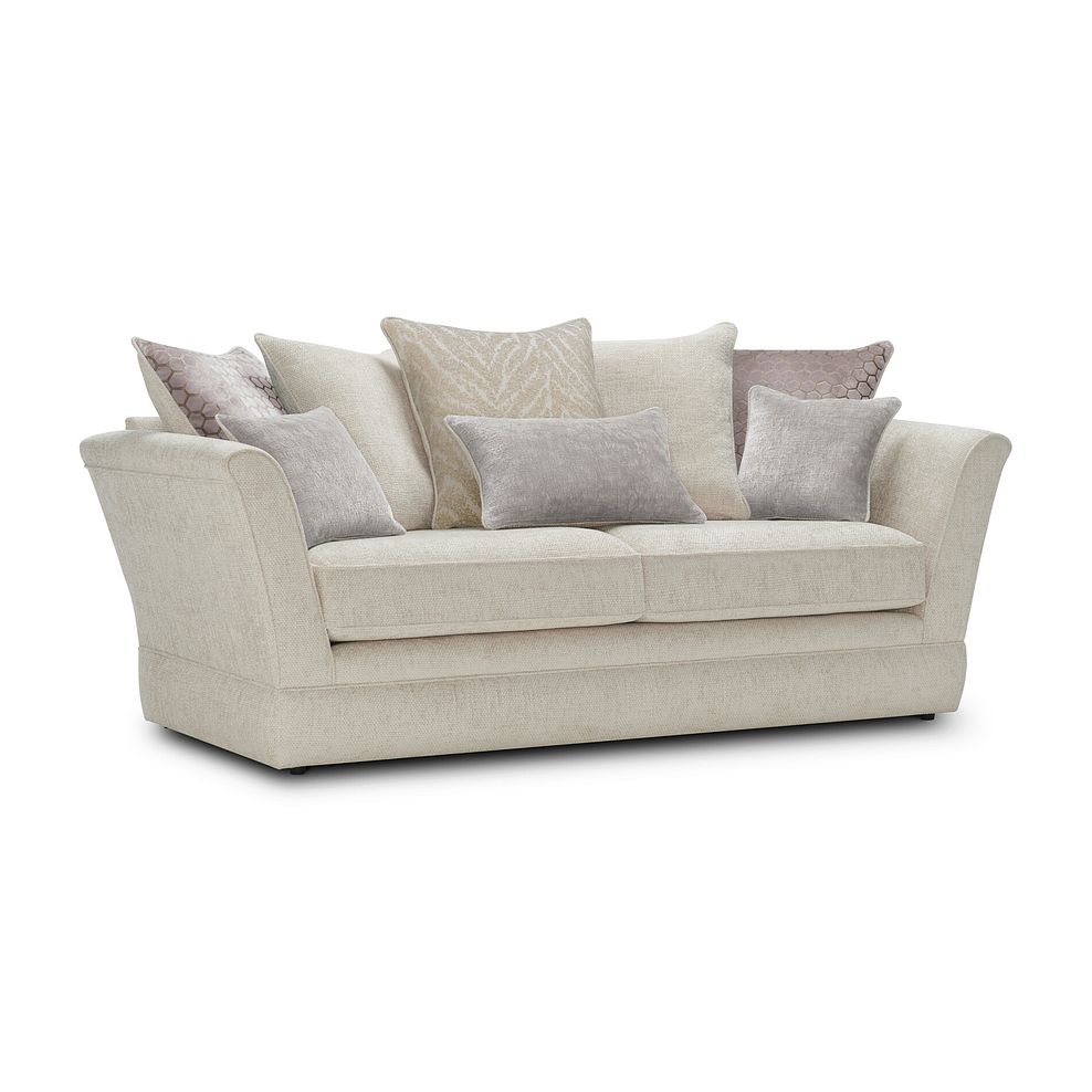 Carrington 3 Seater Pillow Back Sofa in Ava Collection Natural with Stone Scatters 1