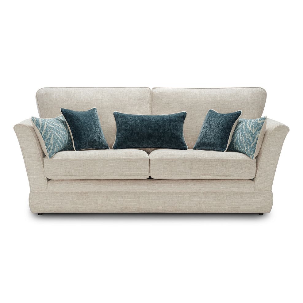 Carrington 3 Seater High Back Sofa in Ava Collection Natural Fabric 4