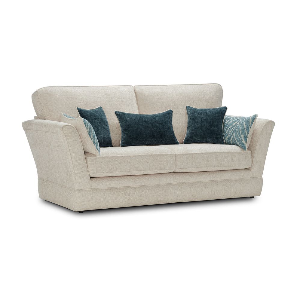 Carrington 3 Seater High Back Sofa in Ava Collection Natural Fabric 3