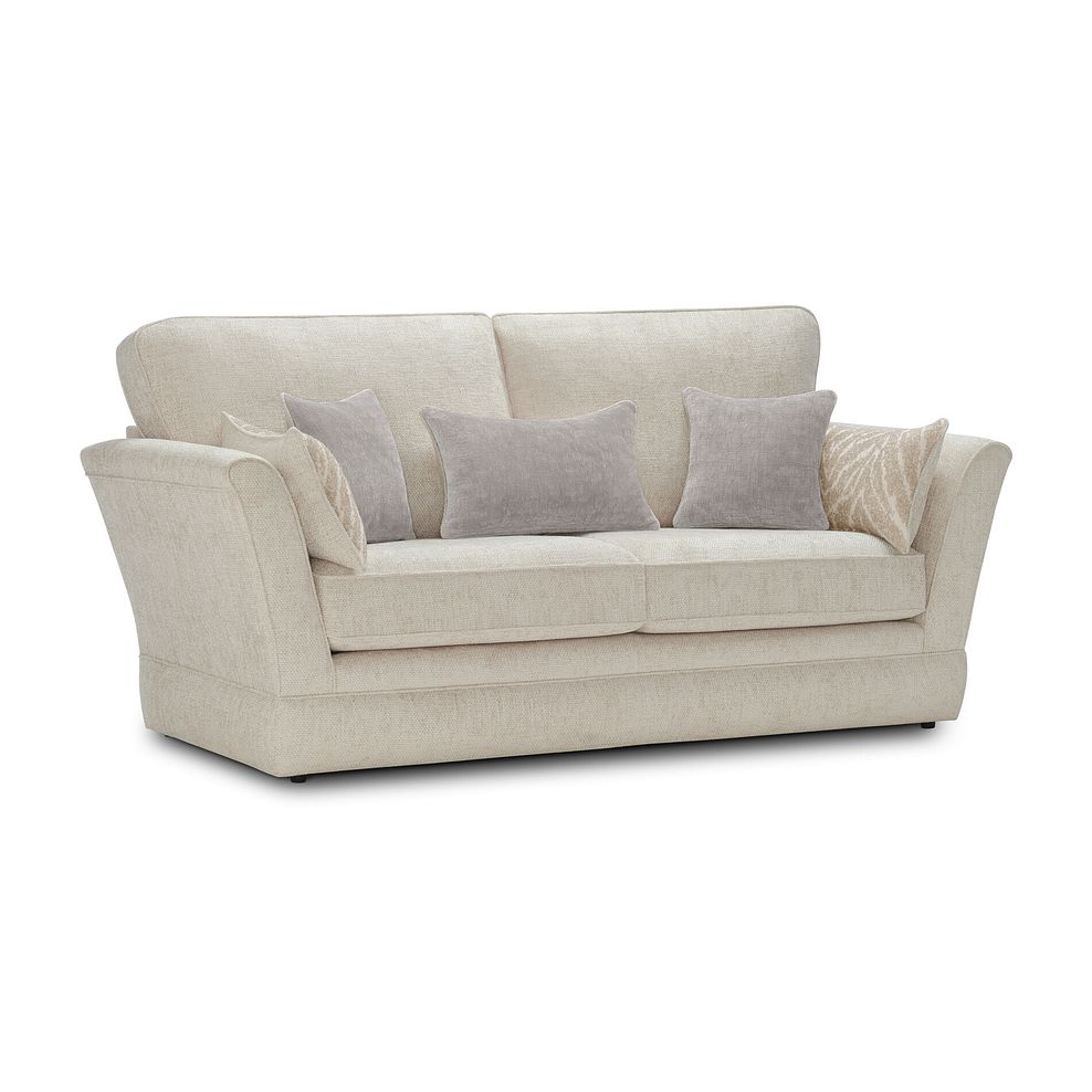 Carrington 3 Seater High Back Sofa in Ava Collection Natural with Stone Scatters 1