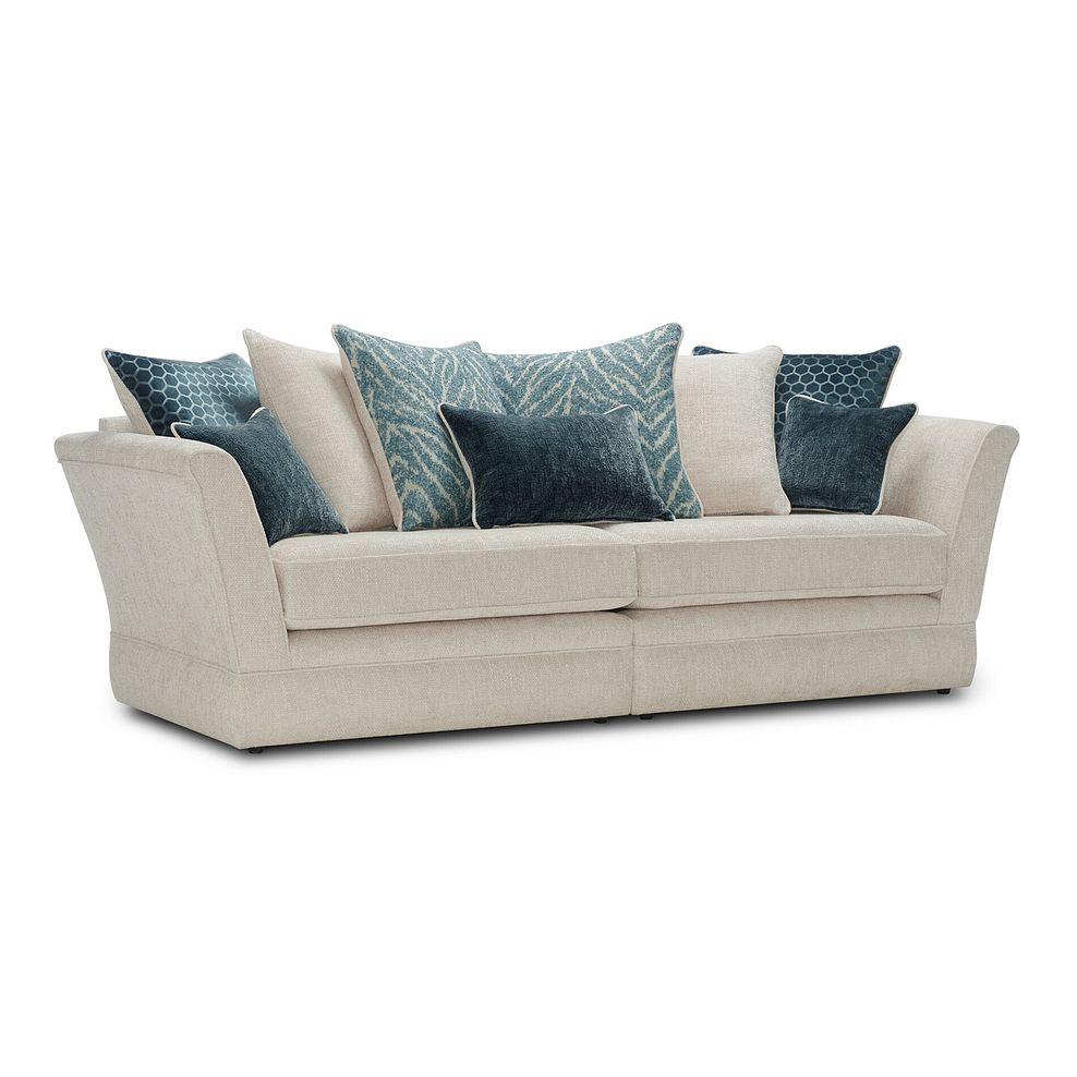 Carrington 4 Seater Pillow Back Sofa in Ava Collection Natural Fabric 3
